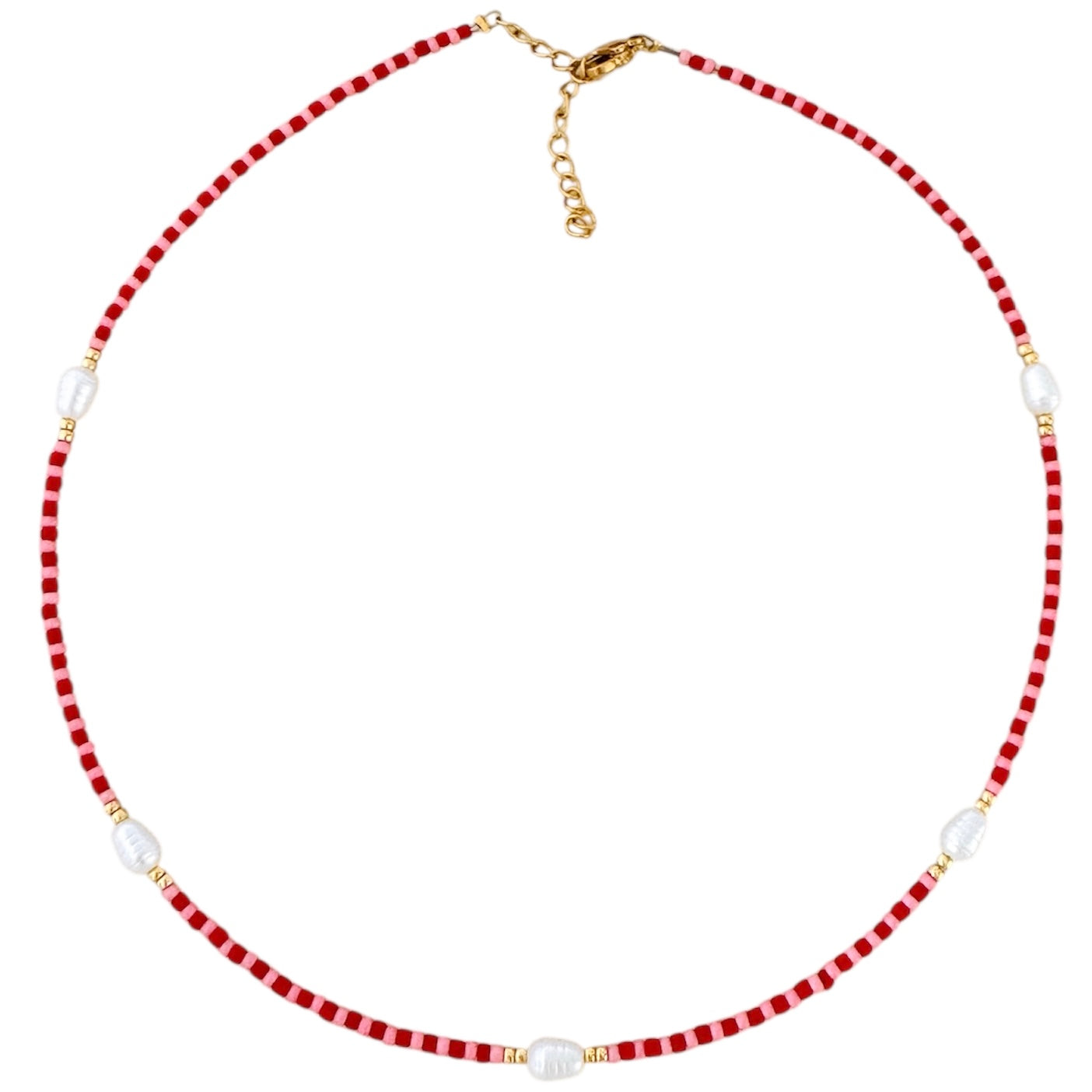 Double pink pearl necklace