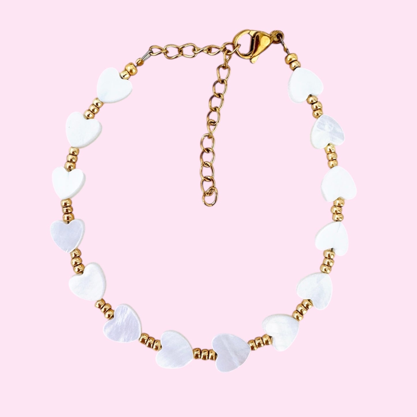 WHITE HEART - BRACELET