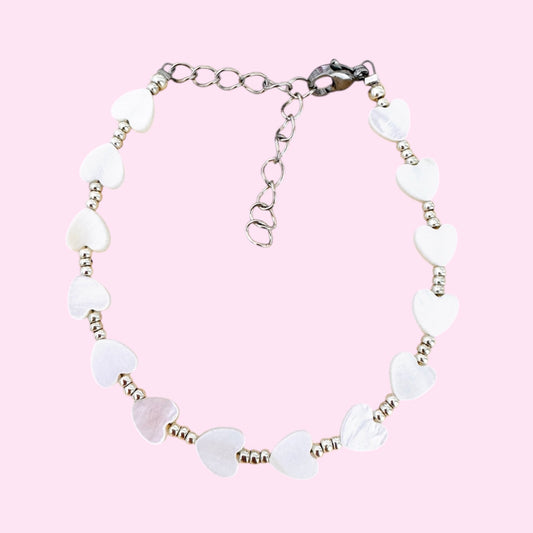 WHITE HEART - BRACELET