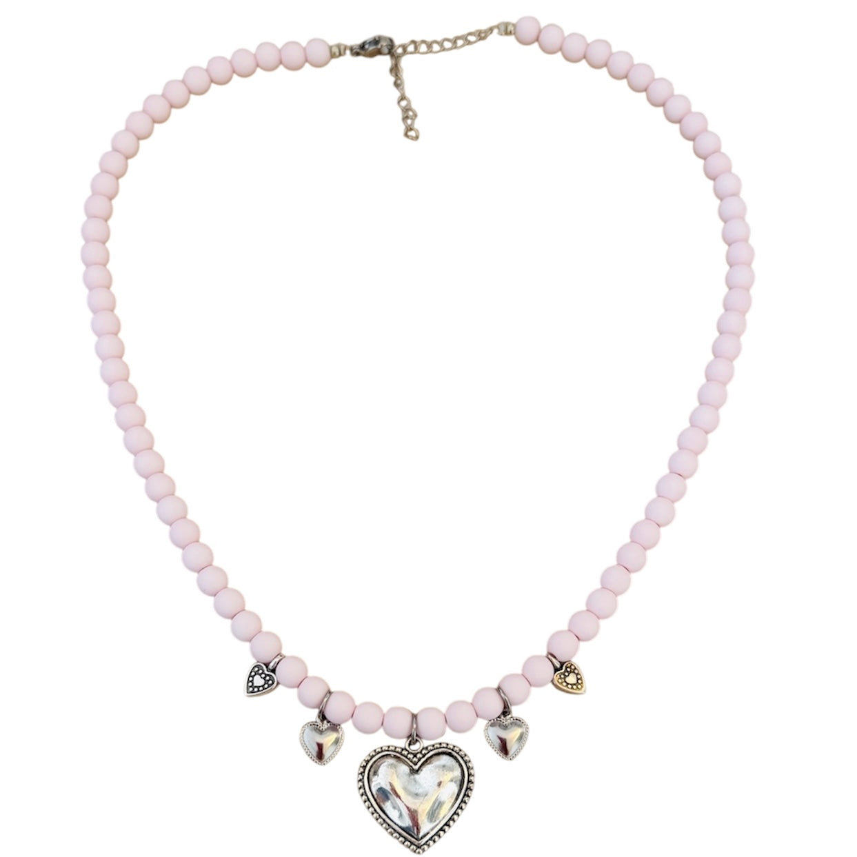POWDER PINK HEART - necklace