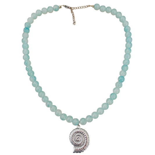 AQUA PALE SHELL - necklace