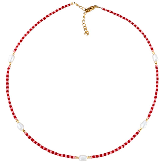 Double pink pearl necklace