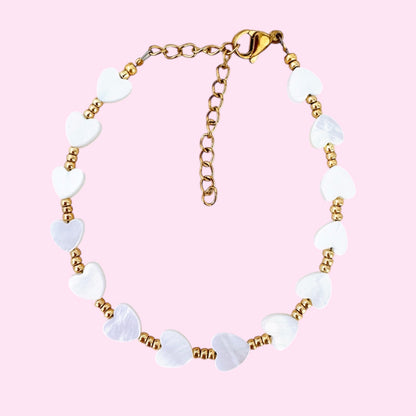 WHITE HEART - BRACELET