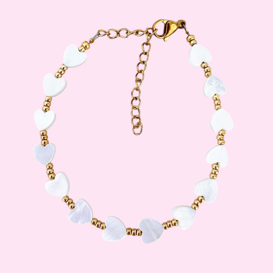 WHITE HEART - BRACELET