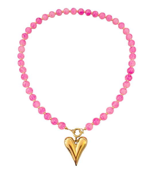 WILD PINK HEART - necklace