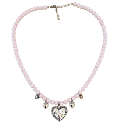 POWDER PINK HEART - necklace