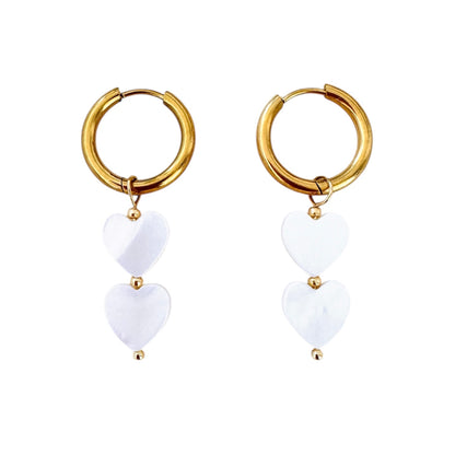 WHITE HEART - EARRINGS