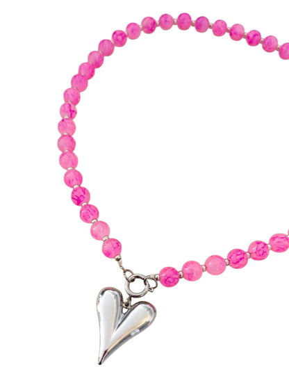 WILD PINK HEART - necklace